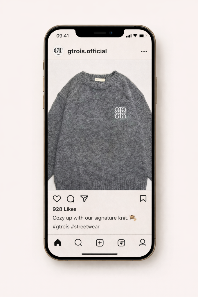 Gtrois official grey knit